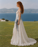Load image into Gallery viewer, Estelle Off Shoulder Wedding Dress, Modern Corset Bridal Gown with Sculpted Fit image 3