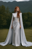 Load image into Gallery viewer, Eulalia Minimalist Satin Wedding Dress, Sleek Sheath Bridal Gown with Train image 2