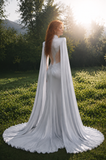 Load image into Gallery viewer, Eulalia Minimalist Satin Wedding Dress, Sleek Sheath Bridal Gown with Train image 5