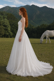 Load image into Gallery viewer, Evangeline Off Shoulder Wedding Dress, Modern Corset Bridal Gown with Sculpted Fit image 3
