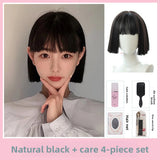 Load image into Gallery viewer, Handsome silver gray wig short hair female Bobo head student Lolita Harajuku Internet celebrity smoke gray granny gray natural