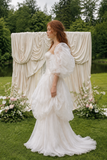 Load image into Gallery viewer, Fiona Cape Wedding Dress, Statement Bridal Gown with Dramatic Draped Detail image 2