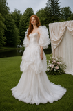 Load image into Gallery viewer, Fiona Cape Wedding Dress, Statement Bridal Gown with Dramatic Draped Detail image 4