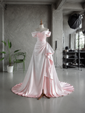 Load image into Gallery viewer, Fiorella Cape Wedding Dress, Statement Bridal Gown with Dramatic Draped Detail image 3