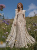 Load image into Gallery viewer, Fiorella Romantic Lace Wedding Dress, Elegant A-Line Bridal Gown with Soft Train image 1