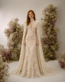 Load image into Gallery viewer, Fiorella Romantic Lace Wedding Dress, Elegant A-Line Bridal Gown with Soft Train image 2