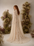 Load image into Gallery viewer, Fiorella Romantic Lace Wedding Dress, Elegant A-Line Bridal Gown with Soft Train image 3