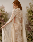Load image into Gallery viewer, Fiorella Romantic Lace Wedding Dress, Elegant A-Line Bridal Gown with Soft Train image 5