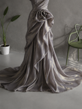 Load image into Gallery viewer, Freya Cape Wedding Dress, Statement Bridal Gown with Dramatic Draped Detail image 2