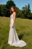 Load image into Gallery viewer, Freya Romantic Lace Wedding Dress, Elegant A-Line Bridal Gown with Soft Train image 2