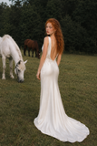 Load image into Gallery viewer, Freya Romantic Lace Wedding Dress, Elegant A-Line Bridal Gown with Soft Train image 3