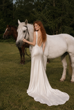 Load image into Gallery viewer, Freya Romantic Lace Wedding Dress, Elegant A-Line Bridal Gown with Soft Train image 6