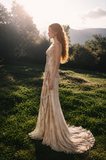 Load image into Gallery viewer, Genevieve Minimalist Satin Wedding Dress, Sleek Sheath Bridal Gown with Train image 3