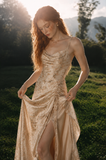 Load image into Gallery viewer, Genevieve Minimalist Satin Wedding Dress, Sleek Sheath Bridal Gown with Train image 4