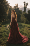 Load image into Gallery viewer, Giselle Minimalist Satin Wedding Dress, Sleek Sheath Bridal Gown with Train image 1