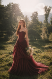 Load image into Gallery viewer, Giselle Minimalist Satin Wedding Dress, Sleek Sheath Bridal Gown with Train image 5