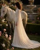Load image into Gallery viewer, Hyacinth Long Sleeve Wedding Dress, Modest Bridal Gown with Elegant Train image 3