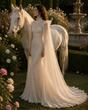 Load image into Gallery viewer, Hyacinth Long Sleeve Wedding Dress, Modest Bridal Gown with Elegant Train image 4