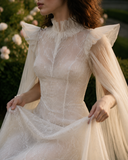 Load image into Gallery viewer, Hyacinth Long Sleeve Wedding Dress, Modest Bridal Gown with Elegant Train image 5