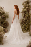 Load image into Gallery viewer, White Strapless Bridal Gown with Fitted Bodice, Flowing A Line Skirt, Floor Length Wedding Dress, Made to Measure