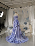 Load image into Gallery viewer, Lavender Strapless Ball Gown with Sculptural Draped Bodice, Full Skirt Formal Dress, Custom Made to Measure Evening Gown
