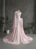 Load image into Gallery viewer, White One Shoulder Evening Gown with Draped Bodice and Dramatic Floor Length Train
