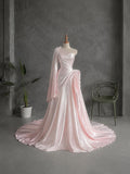 Load image into Gallery viewer, White One Shoulder Evening Gown with Draped Bodice and Dramatic Floor Length Train