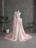 Load image into Gallery viewer, White One Shoulder Evening Gown with Draped Bodice and Dramatic Floor Length Train