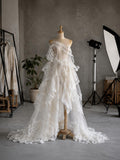 Load image into Gallery viewer, Elegant White Bridal Gown Romantic Wedding Dress Timeless Ceremony Bridal Wear