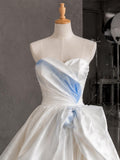 Load image into Gallery viewer, White One Shoulder Evening Gown, Draped Asymmetrical Formal Dress with Long Train
