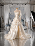 Load image into Gallery viewer, Champagne One Shoulder Sculptural Gown with Draped Skirt, Formal Statement Dress, Made to Measure