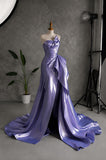 Load image into Gallery viewer, Lavender Strapless Sculptural Gown with Folded Bodice, Draped Formal Dress, Made to Measure