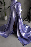 Load image into Gallery viewer, Lavender Strapless Sculptural Gown with Folded Bodice, Draped Formal Dress, Made to Measure