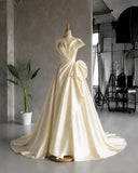 Load image into Gallery viewer, Ivory Sculptural Wedding Gown with Pleated Bodice, Modern Bridal Dress, Made to Measure