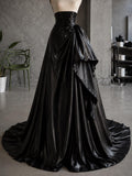 Load image into Gallery viewer, Black One Shoulder Gown with Oversized Bow Detail, Ruched Waist and Dramatic Draped Formal Silhouette
