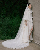Load image into Gallery viewer, White Formal Bridal Dress with Elegant Train, Romantic Wedding Gown