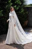 Load image into Gallery viewer, White Formal Bridal Dress with Elegant Train, Romantic Wedding Gown