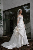 Load image into Gallery viewer, White Formal Bridal Dress with Elegant Train, Romantic Wedding Gown