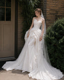 Load image into Gallery viewer, Ivory Wedding Gown with Graceful Full Length Silhouette and Dramatic Bridal Train