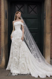 Load image into Gallery viewer, Ivory Formal Bridal Dress with Elegant Train, Romantic Wedding Gown