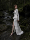Load image into Gallery viewer, Silver Gray Elegant Floor Length Dress, Modern Formal Gown for Gala and Reception