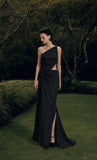 Load image into Gallery viewer, Black Floor Length Formal Gown, Elegant Long Evening Dress for Gala and Special Occasion