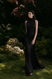 Load image into Gallery viewer, Black Formal Evening Dress with Refined Full Length Silhouette for Reception and Gala