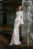 Load image into Gallery viewer, White Tailored Pantsuit for Women, Formal Evening Suit and Modern Wedding Guest Outfit