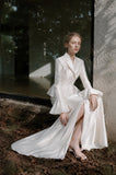 Load image into Gallery viewer, White Tailored Pantsuit for Women, Formal Evening Suit and Modern Wedding Guest Outfit