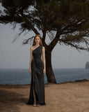 Load image into Gallery viewer, Black Floor Length Formal Gown, Elegant Long Evening Dress for Gala and Special Occasion