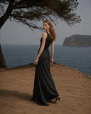 Load image into Gallery viewer, Black Floor Length Formal Gown, Elegant Long Evening Dress for Gala and Special Occasion