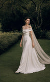 Load image into Gallery viewer, Ivory Bridal Gown with Flowing Train, Elegant Wedding Dress for Formal Ceremony