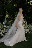 Load image into Gallery viewer, Ivory Wedding Gown with Graceful Full Length Silhouette and Dramatic Bridal Train