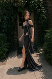 Load image into Gallery viewer, Black Statement Bridal Dress with Dramatic Full Length Wedding Silhouette